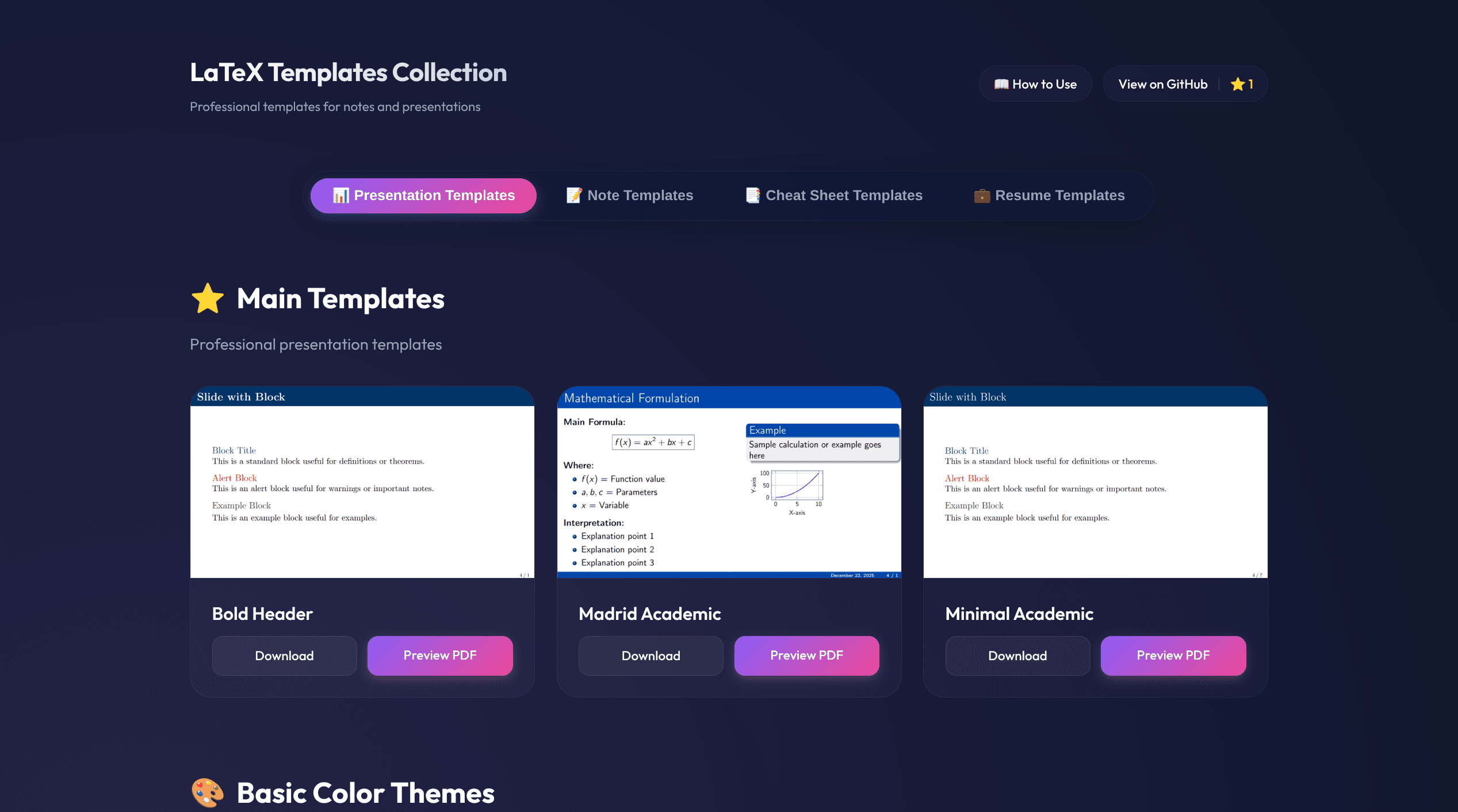 tex-templates screenshot